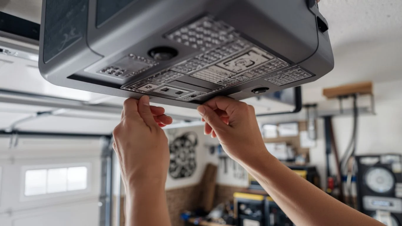 how to change frequency on garage door